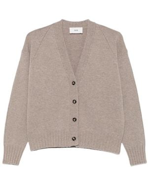 SOLOTRE V-Neck Raglan-Sleeve Cardigan - Brown
