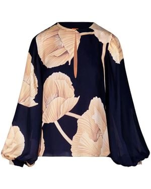 Johanna Ortiz Gotas Florales Bluse - Blau