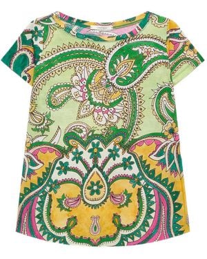 Maliparmi Paisley-Print Flared T-Shirt - Green