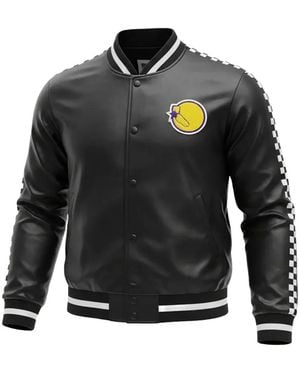 Mitchell & Ness Nba Golden State Warriors Checker-Print Jacket - Black
