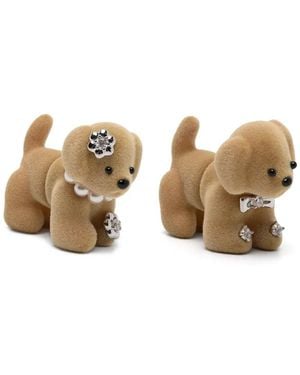 YVMIN Split Puppy Earrings - Metallic