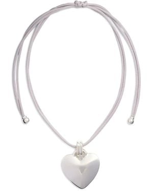 Patou Heart Drawstring Necklace - White