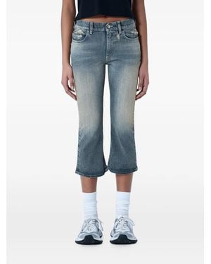 Balenciaga Jean Crop À Effet Usé - Blue