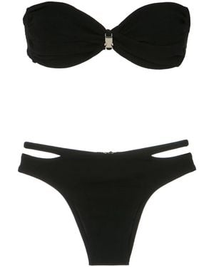 Amir Slama Buckle Bandeau Bikini Ser - ブラック