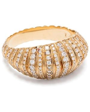 Lizzie Mandler 18Kt Xl Fluted Crescent Diamond Ring - White
