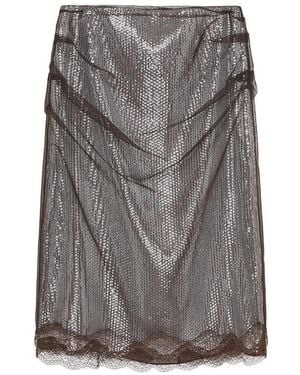 16Arlington Hedda Sequin-Embellished Midi Skirt - Grey