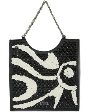 PUCCI Embroidered Fold Tote Bag - Black