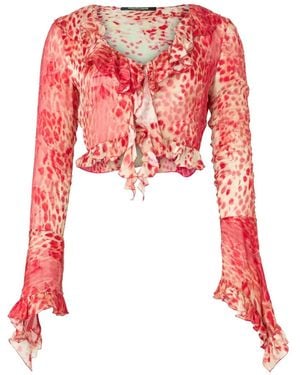Roberto Cavalli Jaguar ブラウス - レッド