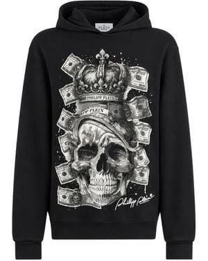 Philipp Plein Skull Hoodie Dollar - Black