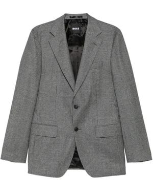 BOSS Houndstooth-Pattern Blazer - Gray