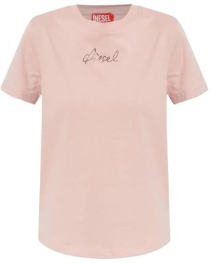 DIESEL T-Reg-S2 Rhinestone T-Shirt - Pink