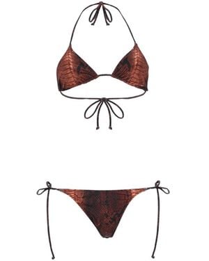 Jean Paul Gaultier Printed Bikini - White