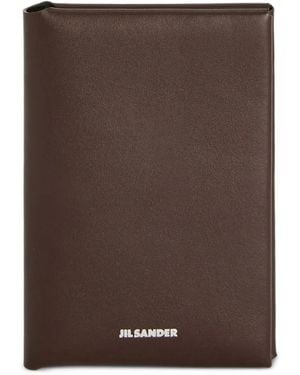 Jil Sander Grained Leather Passport Holder - Brown