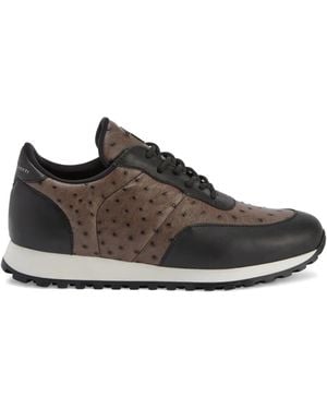 Giuseppe Zanotti Jimi Ostrich-Leather Trainers - Brown