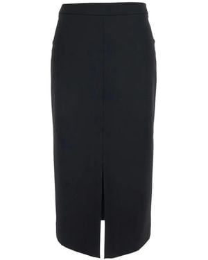 Jucca Front-Slit Pencil Midi Skirt - Black