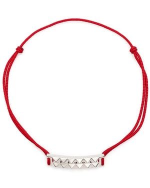 Le Gramme Buff-top pyramid-guilloché bracelet - Weiß
