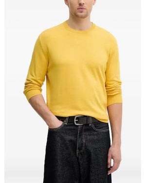 Benetton Pull À Col Rond - Jaune