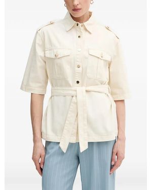 GAUDI Belted Cotton Shirt - Natural