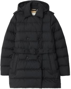 Burberry Hooded Belted Puffer Jacket - Black