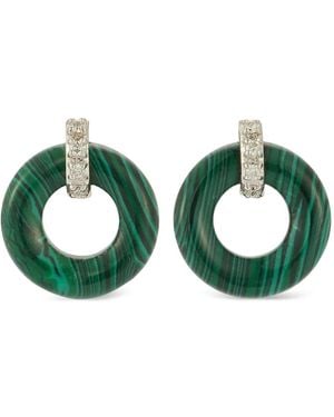 Mateo Door Knocker Donut Earrings - Green