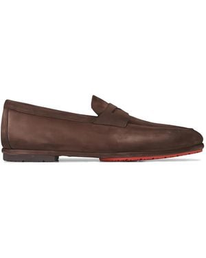 Santoni Carlos Penny Loafers - Brown