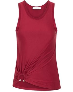 Rabanne Ruched Sleeveless Top - Red