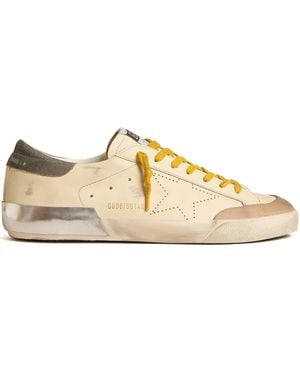 Golden Goose Super-Star Penstar Perforated Star Leather Trainers - Natural