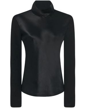 Rosetta Getty Turtleneck Combo T-Shirt - Black
