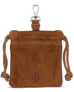 THE GARMENT Drawstring Suede Pouch - Brown
