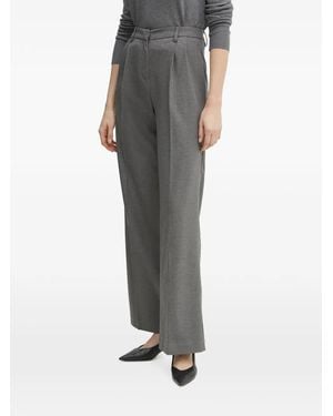 Morgan Pleated Wide-Leg Trousers - Grey