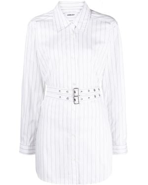 Ambush Striped Cotton-Blend Shirtdress - White