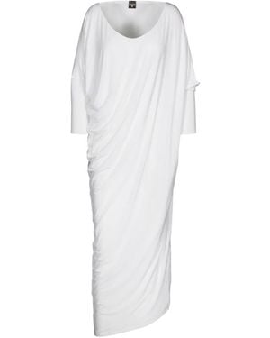 Tessitura Drapping Oversized Asymmetric Maxi Dress - White