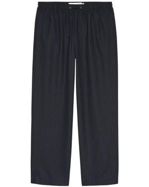 New Amsterdam Pinstripe-Pattern Trousers - Blue