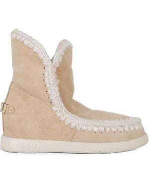 Mou New Inner Wedge Ankle Boots - Natural