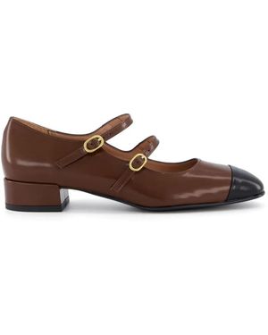 Gibaldi Zapatos De Tacón Con Puntera En Contraste Y Dos Tiras - Marrón
