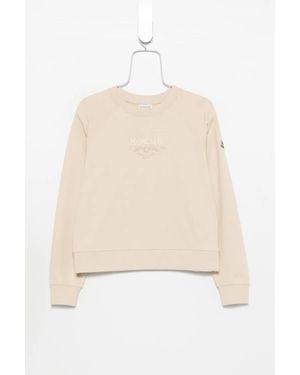 Moncler Logo-Embroidered Raglan-Sleeve Sweatshirt - Natural