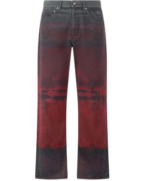 Roberto Cavalli Dyed-Effect Jeans - Red