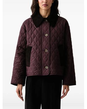Barbour Quilted Corduroy-Collar Jacket - Red