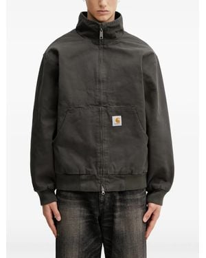 Carhartt Ravon Logo-Patch Zip-Up Jacket - Black