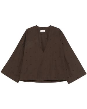 The Attico Bluse Mit V-Ausschnitt - Braun