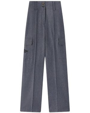 RETORI Embroidered Cargo Trousers - Blue