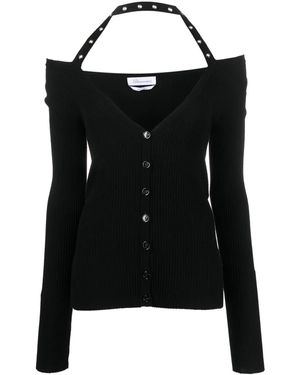 Blumarine ホルターネック リブニット カーディガン - ブラック