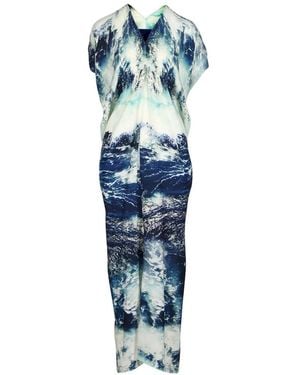 Zero + Maria Cornejo Issa Graphic-Print V-Neck Maxi Dress - Blue