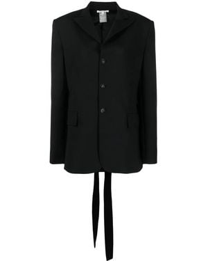 Nensi Dojaka Strap-Detail Single-Breasted Blazer - Black