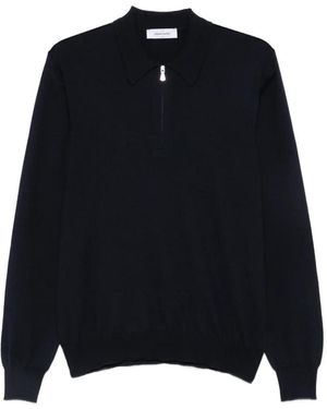 Gran Sasso Pull Style Polo À Col Zippé - Bleu