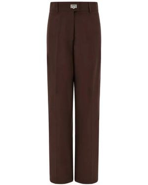 Ferragamo Gancini-Detail Tailored Trousers - Brown