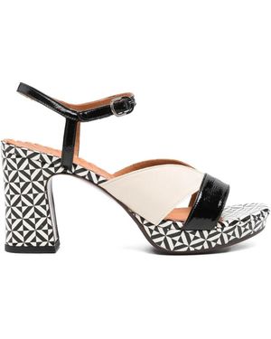 Chie Mihara Kacto Geometric-Print Ankle-Strap Sandals - Metallic