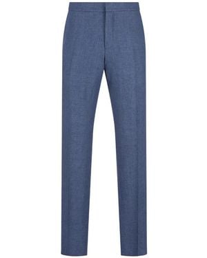 ZEGNA Elasticated Waistband Trousers - Blue