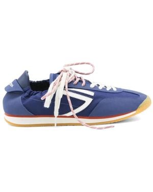 PURAAI Panther Logo-Patch Panelled Trainers - Blue