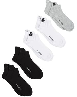 Karl Lagerfeld Kameo Socken Mit Logo (5Er-Set) - Weiß